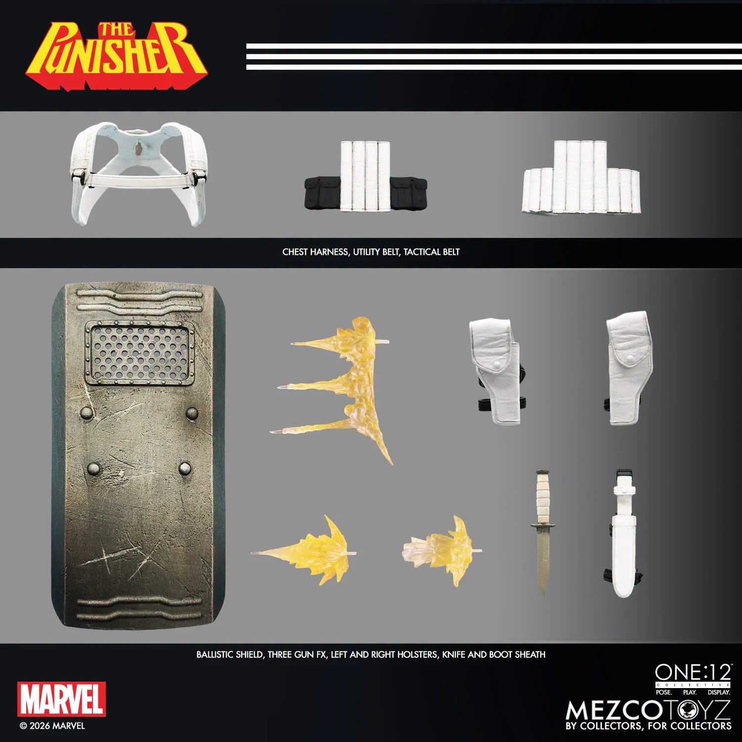 Accessories for 2026 Marvel ONE 12 Collective Punisher Classic Comics Figure