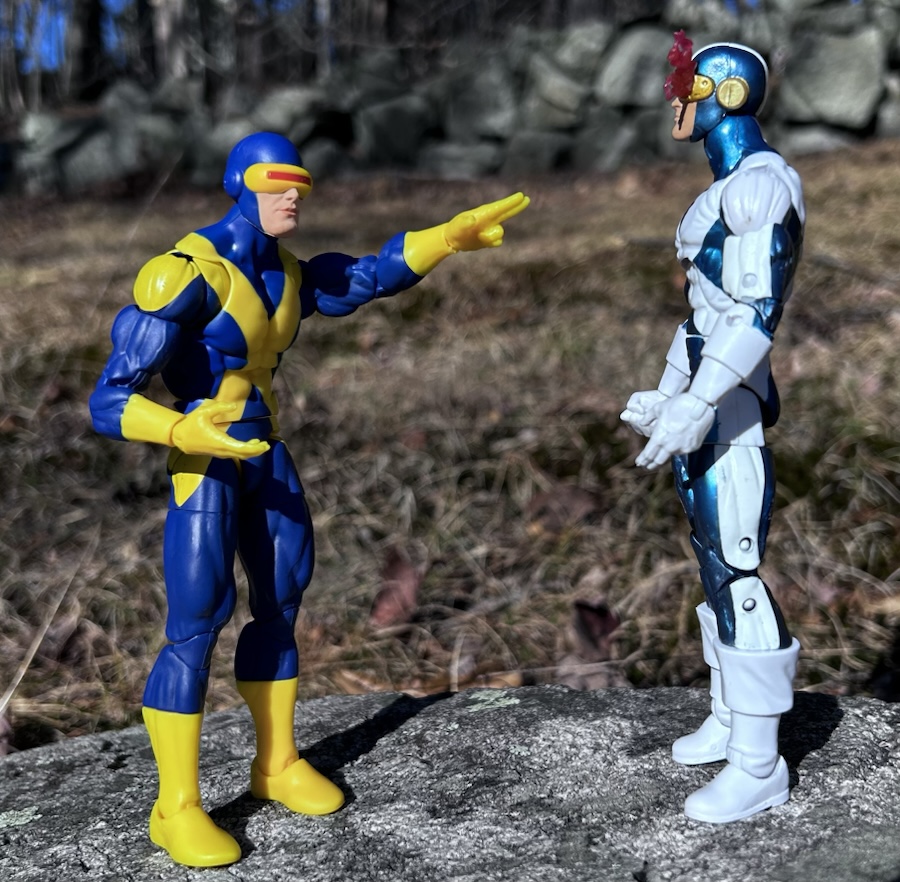 2025 Hasbro X-Factor Cyclops Legends Figure Comparison Pointing