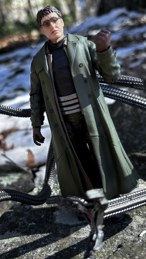 Close-Up of Jacket on Marvel Legends Doc Ock No Way Home Sony Movie Toy