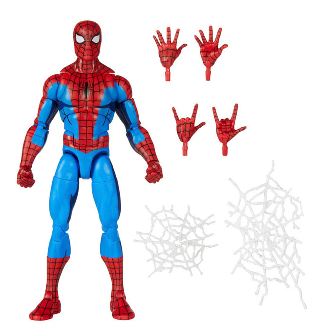 Marvel Legends Cel-Shaded Spider-Man Retro Figure Exclusive and Accessories