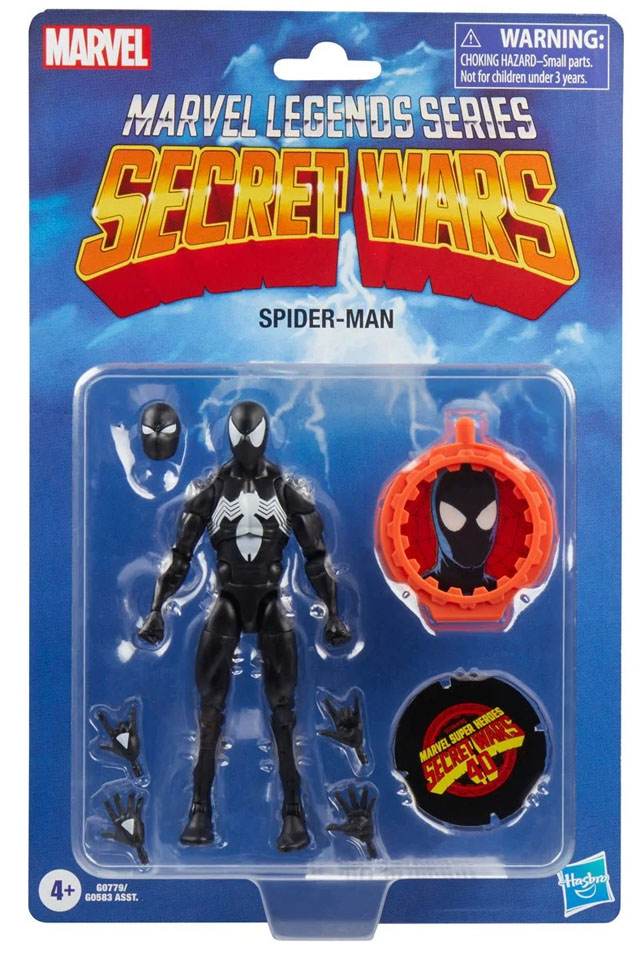 Symbiote Spider-Man Black Suit Secret Wars Marvel Legends Figure Packaged