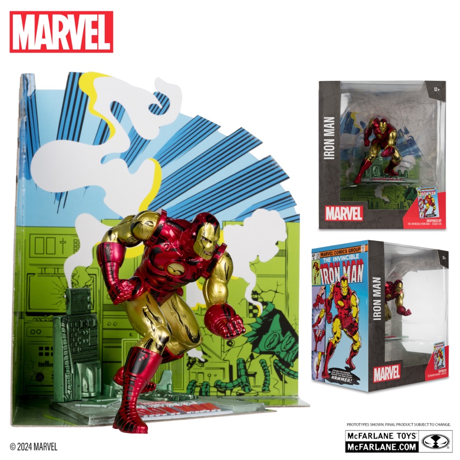 McFarlane Marvel Iron Man Posed Figure with Backdrop 2024