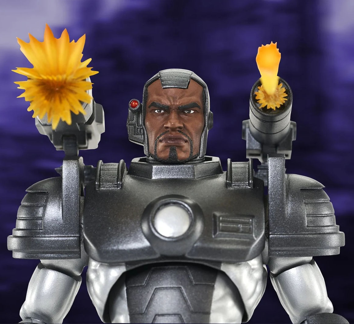 War Machine Select Figure Unmasked Rhodey Head with Blast Effects