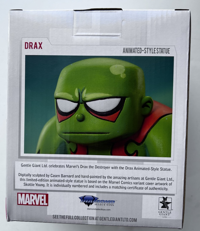 Box Back Drax Marvel Animated Skottie Young Resin Statue