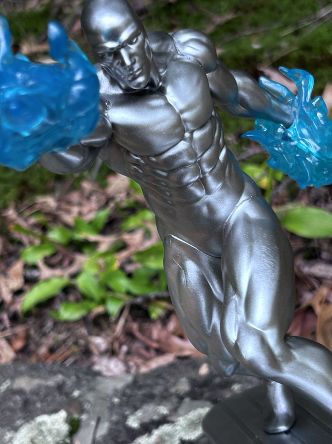 Close-Up of Energy Effects on Diamond Select Silver Surfer Gallery Statue