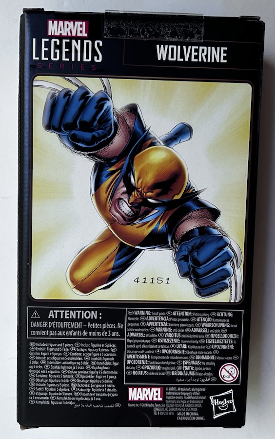 Box Back Marvel Legends 2024 Hasbro Astonishing Wolverine Action Figure