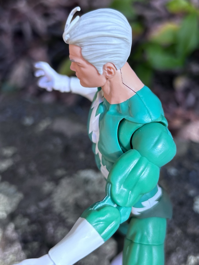 Seam Lines on Side of Marvel Legends Green Quicksilver 2024 Figure