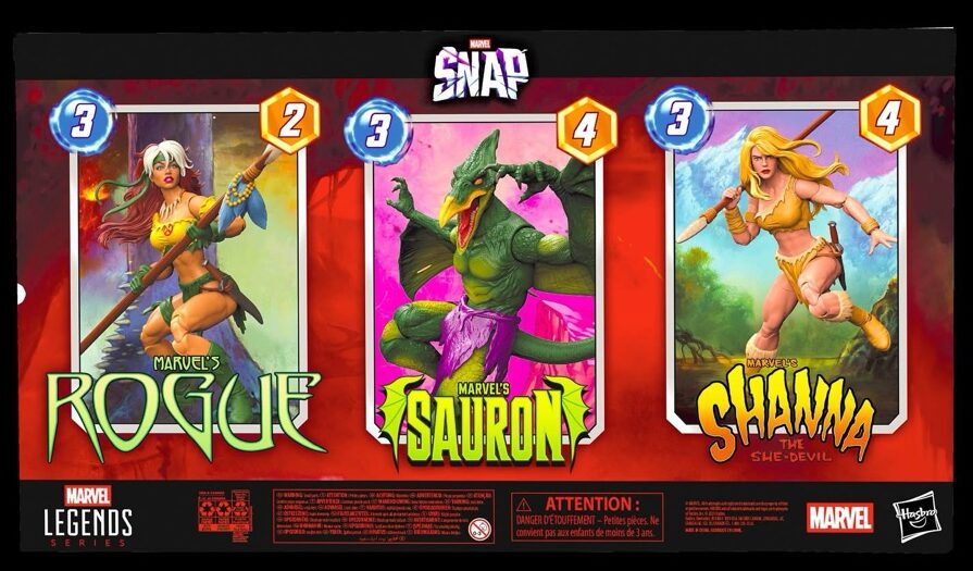 Marvel Snap Marvel Legends Box Set Savage Land Rogue Shanna Sauron Box Back