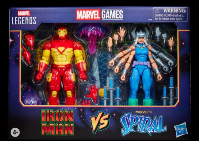 Marvel vs Capcom Marvel Legends Iron Man v Spiral Figures Two Pack in Box