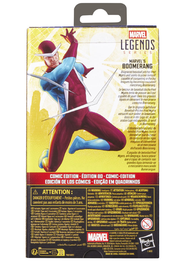 Back of Box Marvel Legends Boomerang Classic Figure