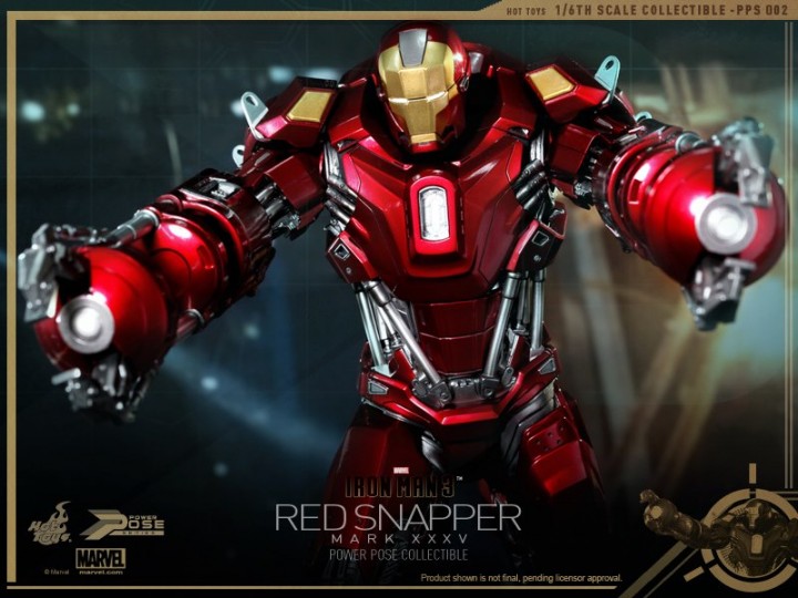 Hot Toys Iron Man 3 Power Pose Series Red Snapper Iron Man Mark XXXV Sixth Scale Collectible