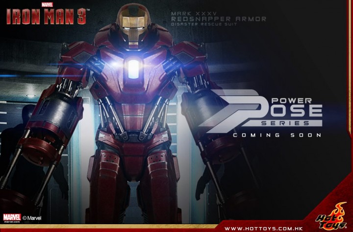 Hot Toys Iron Man 3 Red Snapper Armor Disaster Rescue Suit Power Pose Series Figure