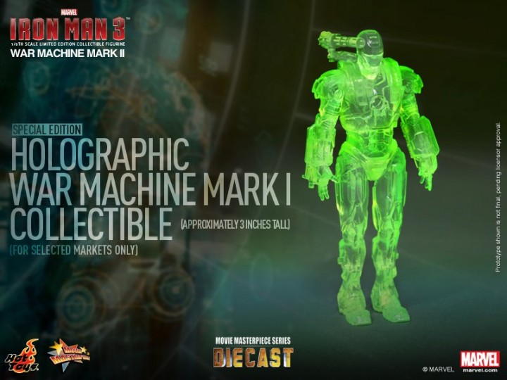 Hot Toys War Machine Exclusive Edition Mark I Hologram