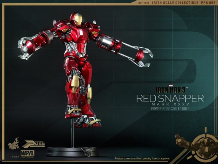 Red Snapper Iron Man Hot Toys Power Pose Series Figure Flying