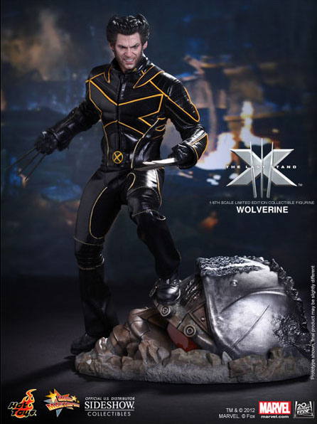X-Men Hot Toys Wolverine on Sentinel Head Figure Base