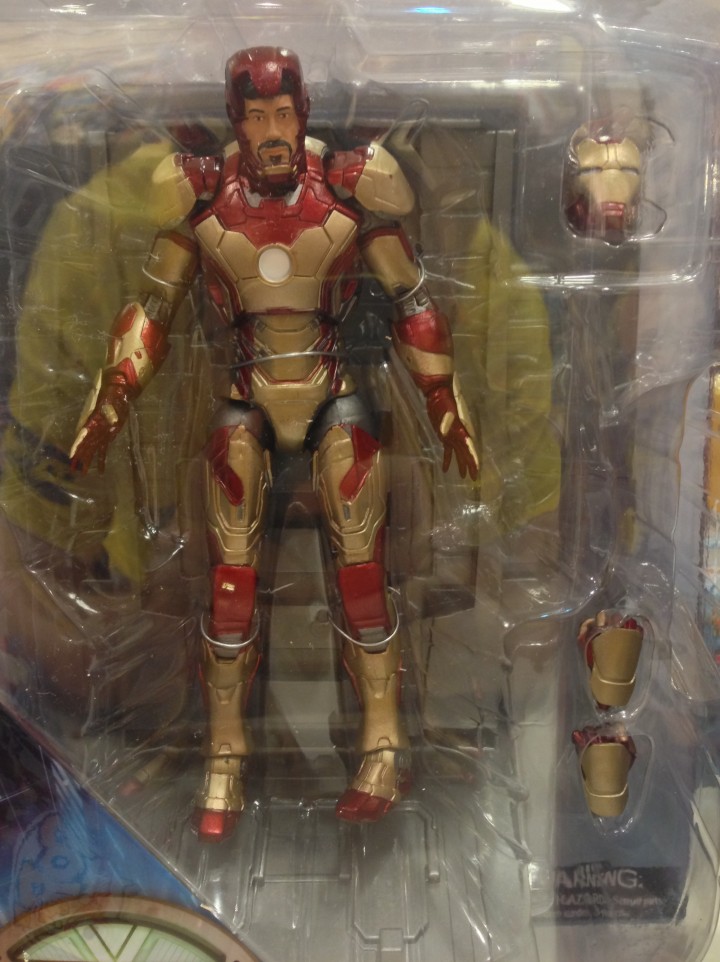 Close-Up of Marvel Select Iron Man 3 Mark 42 Figure in Package