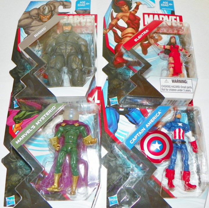 2013 Marvel Universe Wave 22 Set Carded Elektra Rhino Mysterio Captain America