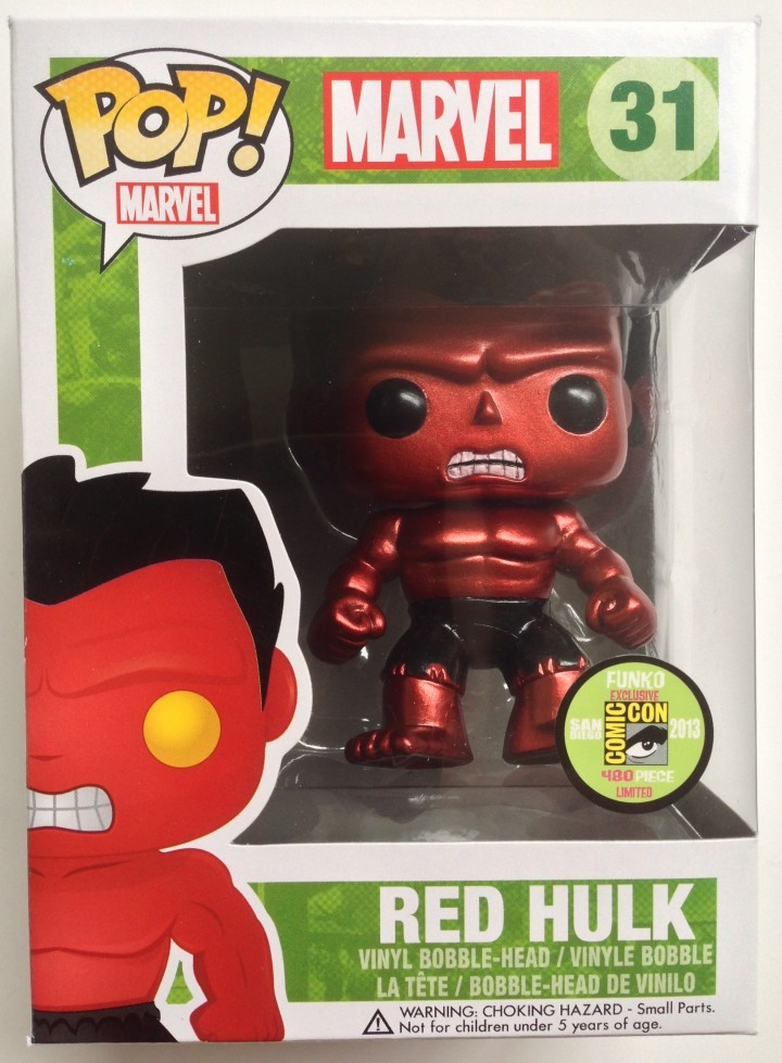 Packaged SDCC 2013 Metallic Red Hulk Funko POP! Vinyl