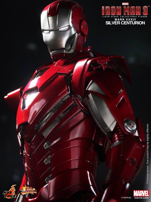 red and silver iron man suit