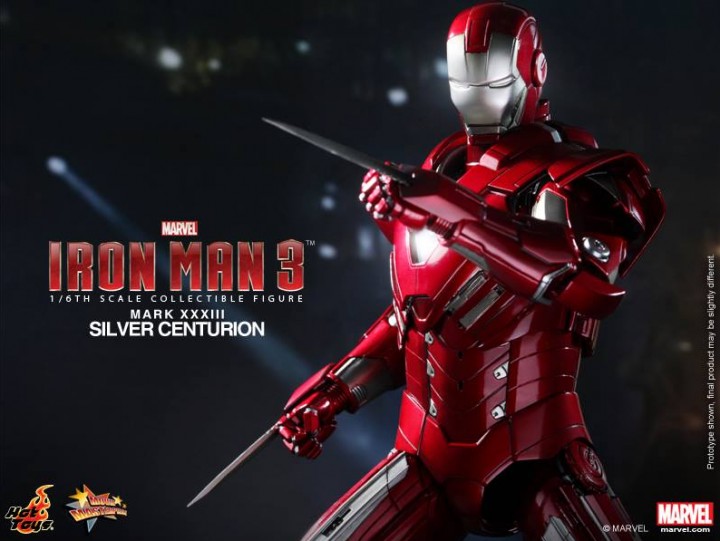 Iron Man Enhanced Energy Suit Hot Toys Silver Centurion Forearm Blades