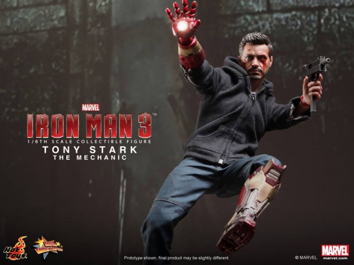 Malibu Mansion Assault Tony Stark Hot Toys Figure 2014 Iron Man 3