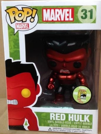 Marvel 2013 SDCC Exclusives Funko Metallic Red Hulk POP Vinyl Figure