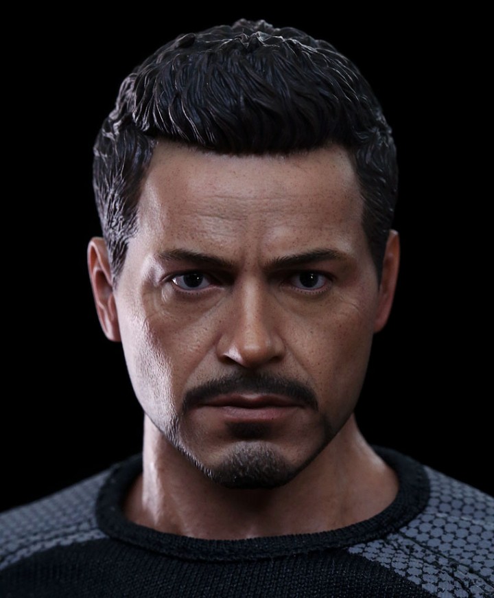 Hot Toys Tony Stark Head Sculpt Robert Downey Jr Iron Man 3