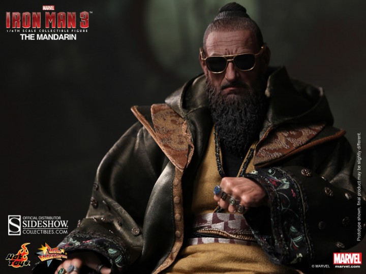 Iron Man 3 Mandarin Hot Toys 2014 Marvel Figure with Sunglasses and Rings