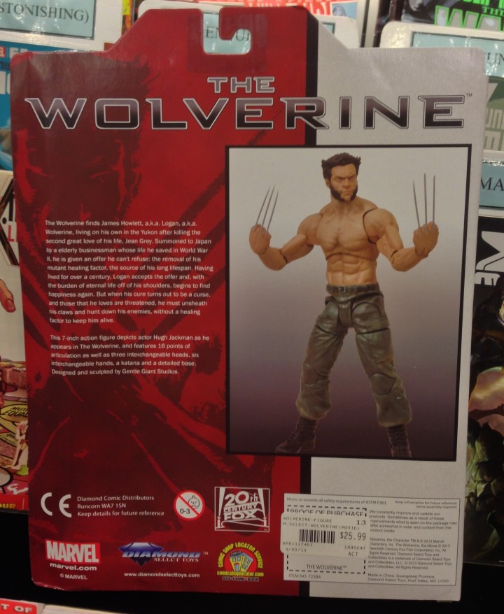 The Wolverine Hugh Jackman Marvel Select Figure Cardback