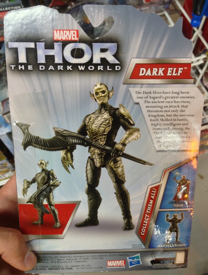 Thor The Dark World Dark Elf Figure Cardback