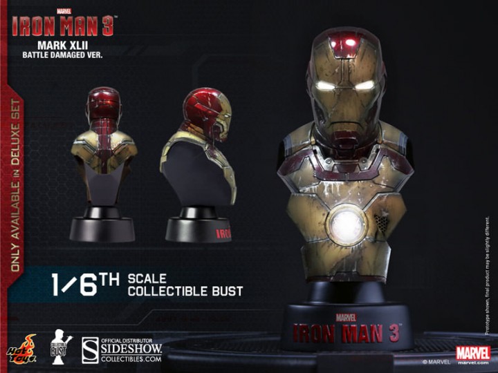Hot Toys Battle Damaged Iron Man Mark XLII Bust Exclusive