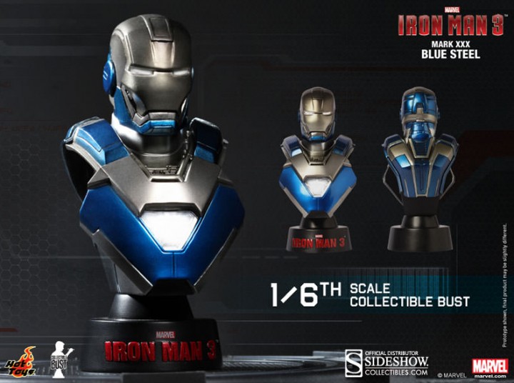 Hot Toys Iron Man Mark XXX Blue Steel Iron Man Armor Bust