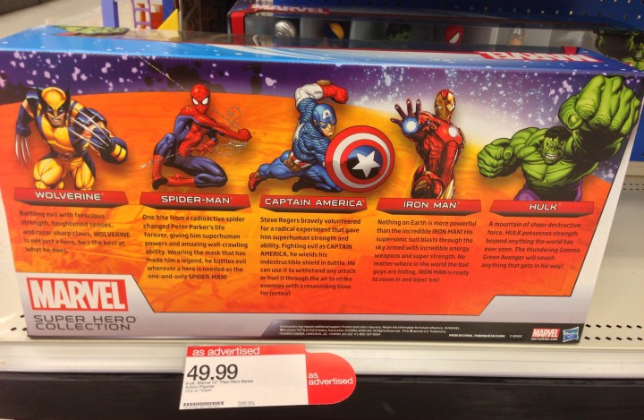 Back of Box Target Exclusive Marvel Titan Hero Six Pack
