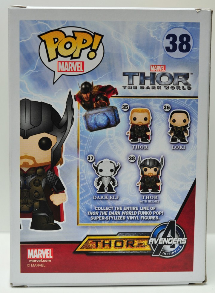 Hot Topic Thor with Helmet Exclusive Funko POP Vinyls Figure 38 Box Back