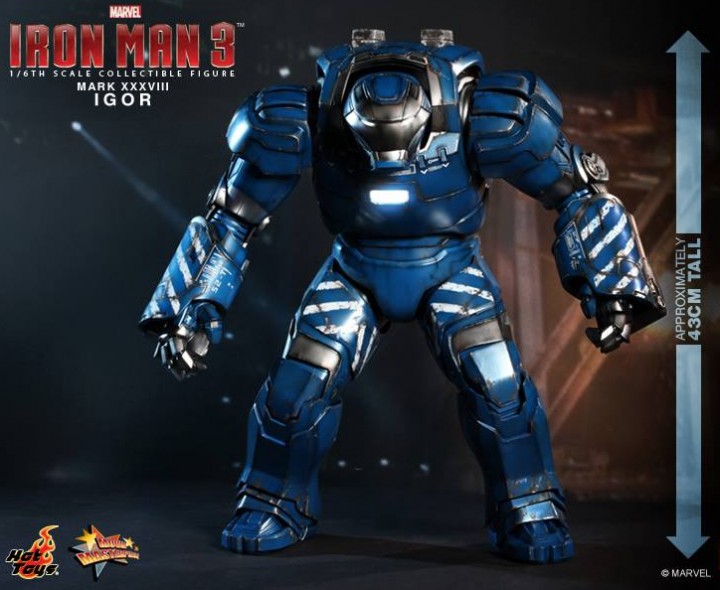 Iron Man 3 Hot Toys Igor Mark 38 Figure Height MMS215