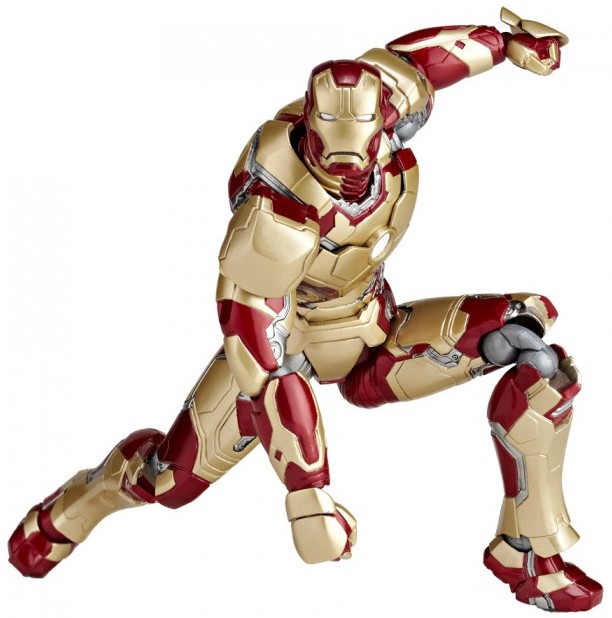 Iron Man Mark 42 Revoltech Action Figure Pounding the Ground