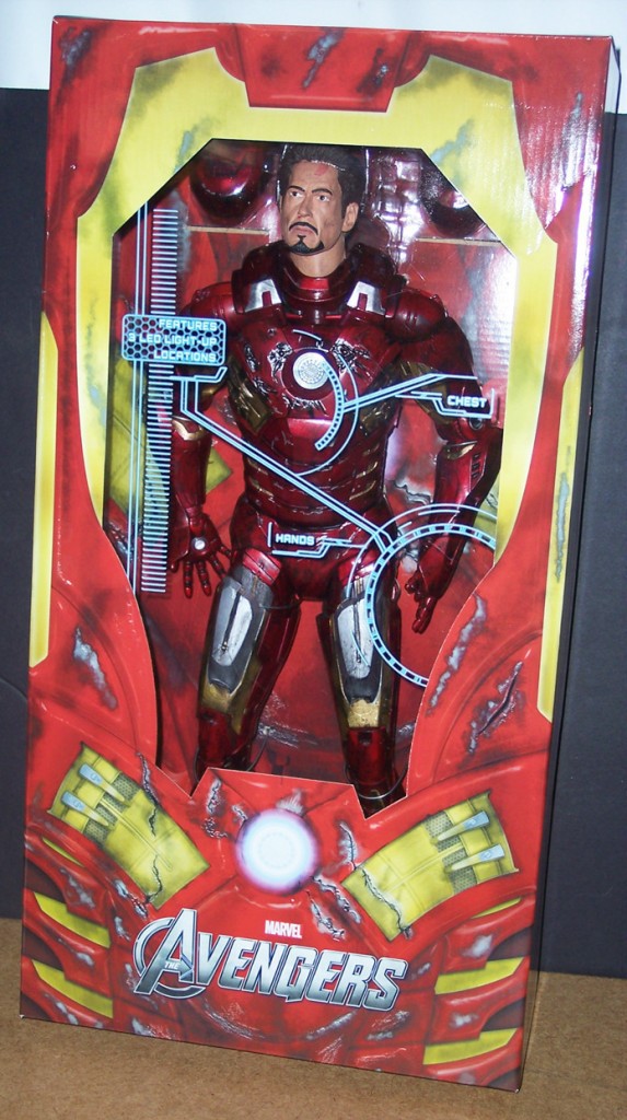 NECA Avengers Iron Man Battle Damage Figure with Tony Stark Head Packaged
