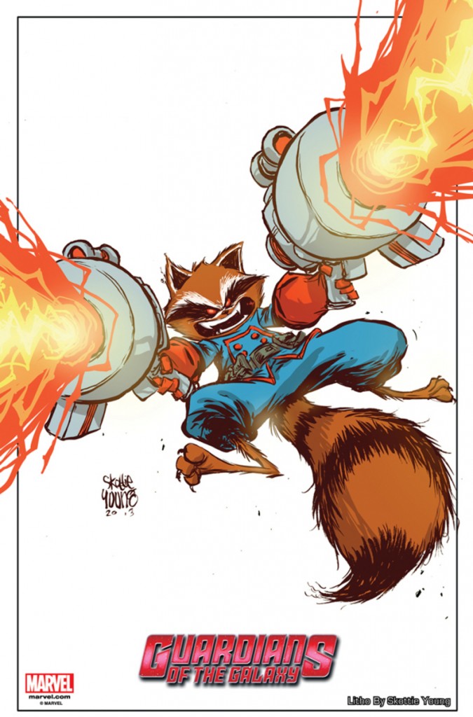 Rocket Raccoon Lithograph by Skottie Young NYCC 2013 Exclusive