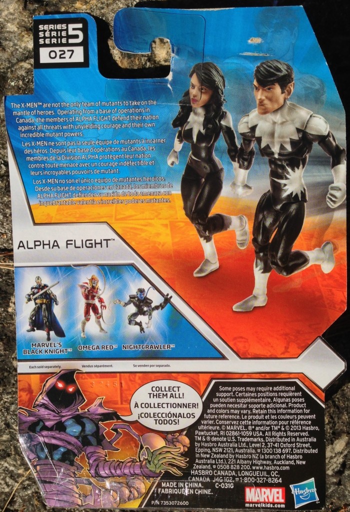 Alpha Flight Marvel Universe Cardback Bio