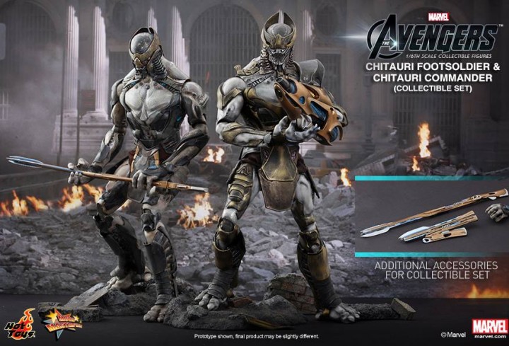 Avengers Hot Toys Chitauri Foot Soldier and Chitauri Commander Set