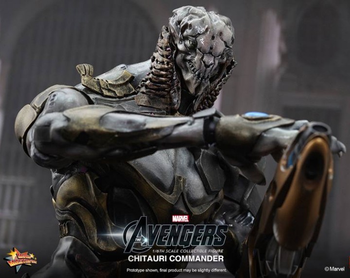 Hot Toys Chitauri Commander with Helmet Removed Showing Face