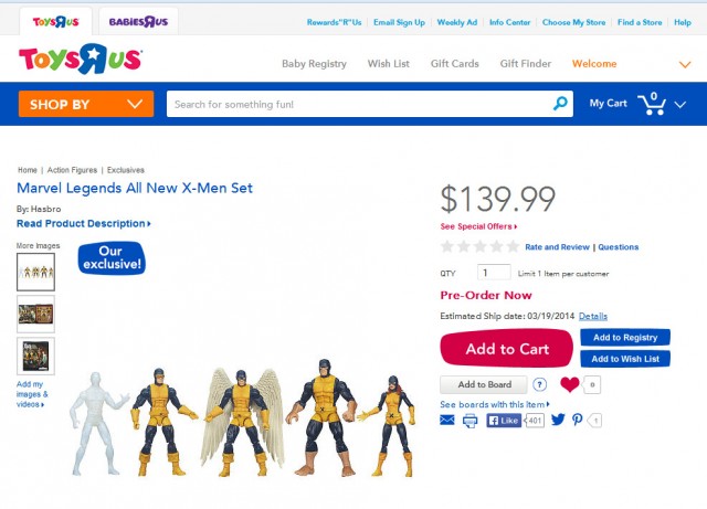All-New X-Men Marvel Legends Set Price Increase