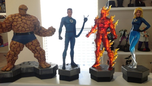 Bowen Fantastic Four Statues Complete Team Thing Human Torch Mr Fantastic Invisible Woman