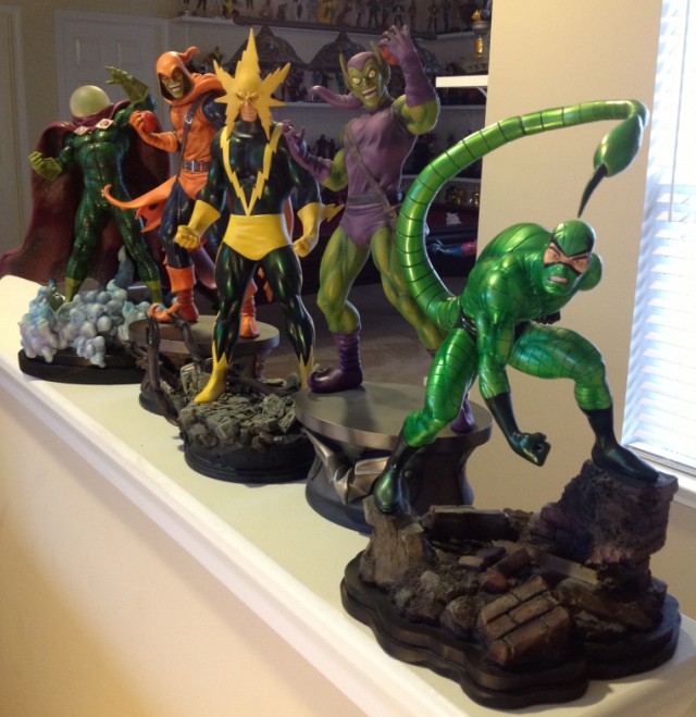 Bowen Green Goblin Statue and Bowen Designs Spider-Man Villains Statues Mysterio Scorpion Electro