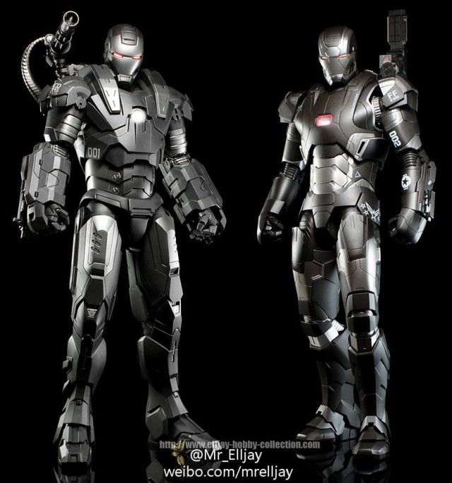 Hot Toys War Machine Iron Man 2 and Iron Man 3 Comparison Photo