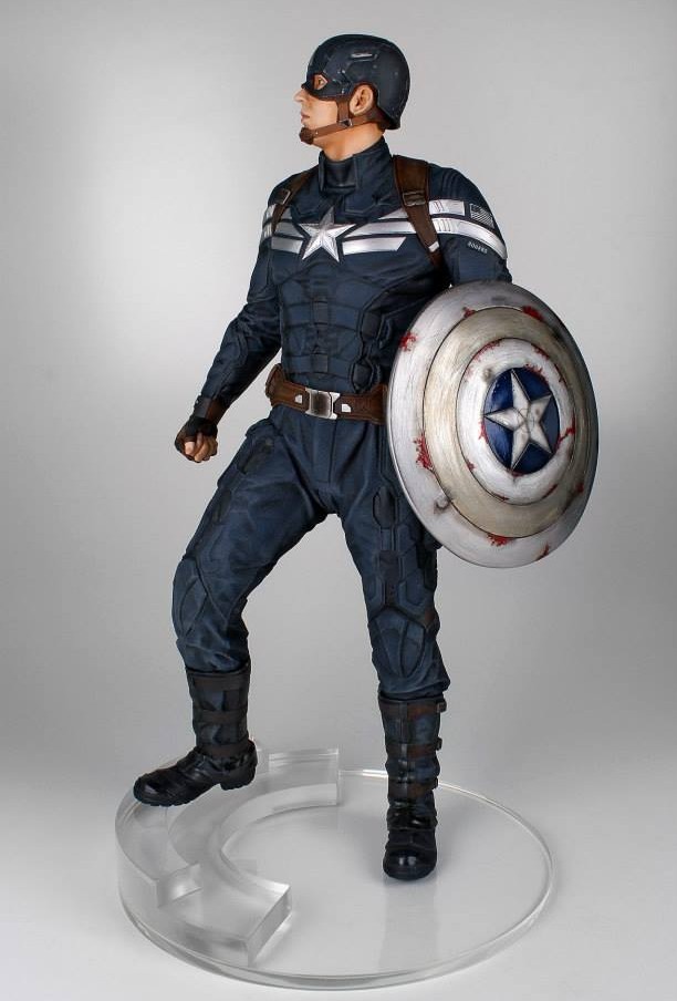 Side of Gentle Giant Captain America Stealth Costume Statue
