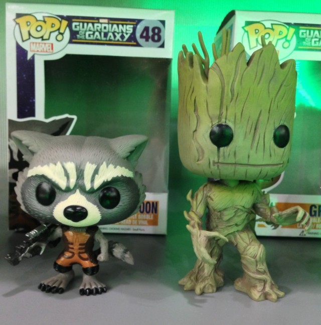 Funko POP Vinyls Rocket Raccoon and Groot Figures Toy Fair 2014