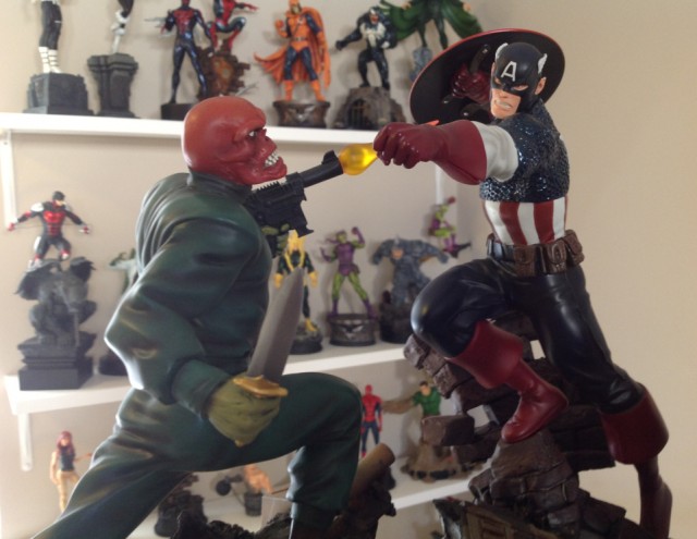 Bowen Designs Red Skull Action Statue vs Classic Captain America Statue