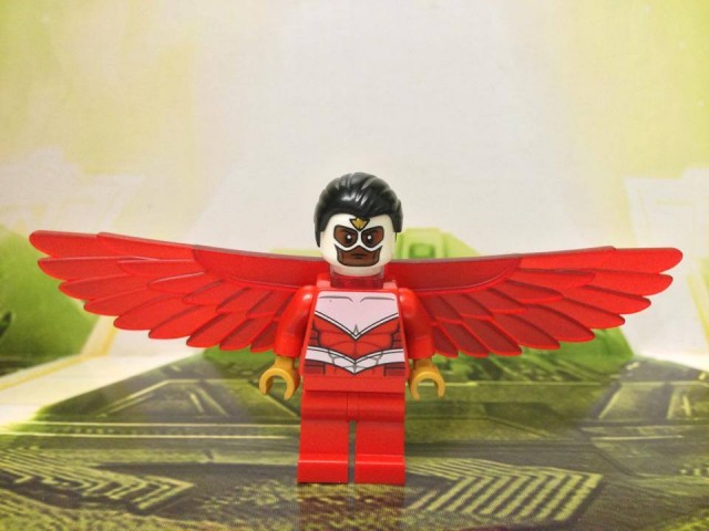 LEGO Marvel Falcon Minifigure with Serious Face Expression