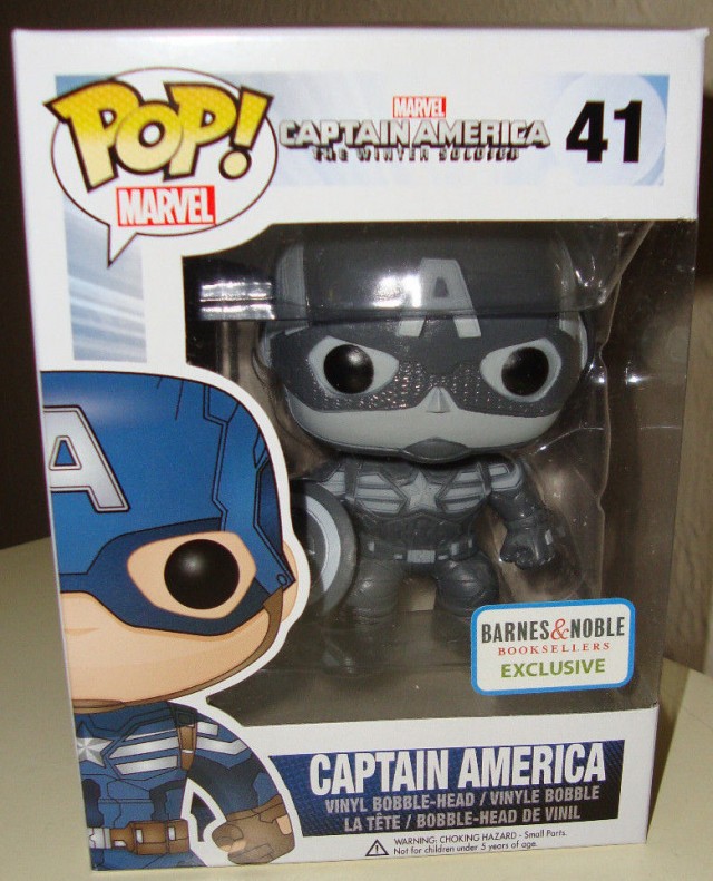 Marvel Captain America Black and White POP Vinyls Funko Exclusive Barnes and Noble